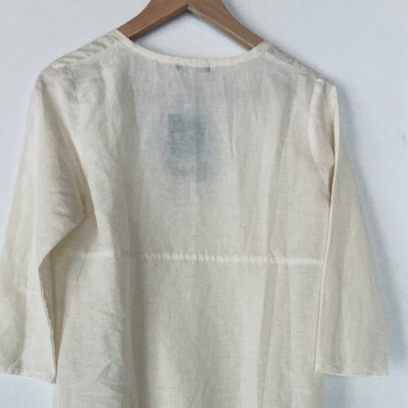 Modaspia Cream Cotton/Linen Dress with Pocket Sz M - Picture 5 of 6